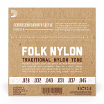 D'ADDARIO EJ34 FOLK NYLON 80/20 Bronze Ball End Black струни для класичної гітари